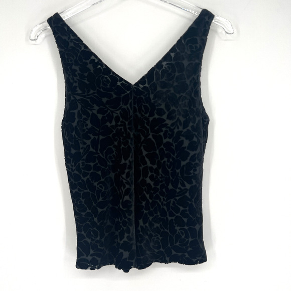 Vtg Jones Wear Tank Top Womens 6 Velvet Burnout Floral Boho Whimsigoth - Picture 2 of 5